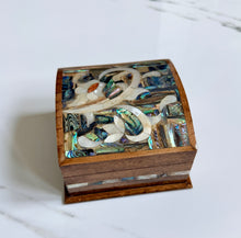 Load image into Gallery viewer, Handmade Wooden Trinket Box with Abalone Shell & Mother-of-Pearl Inlay