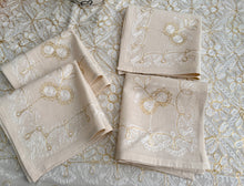 Load image into Gallery viewer, Table Cover: 135 x 58 inches Approx’. Aghabani Oriental for Rectangle Tables, Beige background with Gold & White Silk Embroidery