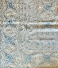 Load image into Gallery viewer, Table Cover: 117 x 58 inches Approx'. Aghabani Oriental for Rectangle Tables, White background with White and Blue Silk Embroidery
