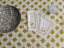 Load image into Gallery viewer, Table Cover: 117 x 58 inches Approx'. Aghabani Oriental for Rectangle Tables, Beige background with Beige and Olive Green Silk Embroidery