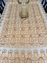 Load image into Gallery viewer, Table Cover: 78 x 56 inches Approx'. Aghabani Oriental for Rectangle Tables. Beige background with Gold and Brown Silk