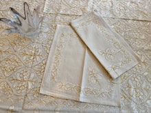 Load image into Gallery viewer, Table Cover: 117 x 58 inches Approx'. Aghabani Oriental for Rectangle Tables, Off White background with White and Gold Silk Embroidery