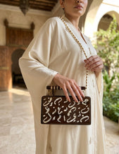 Load image into Gallery viewer, Arabic Calligraphy Mother-of-Pearl Inlay Wooden Box Clutch