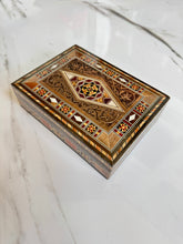 Load image into Gallery viewer, Medium Sized Rectangle Handmade Mosaic Box inlaid with Mother of Pearl