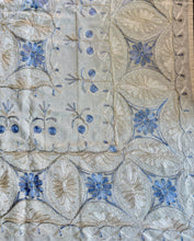 Load image into Gallery viewer, Table Cover: 117 x 67 inches Approx'. Aghabani Oriental for Rectangle Tables, Beige background with Gray and Beige Silk Embroidery