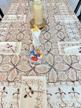Load image into Gallery viewer, Table Cover: 78 x 56 inches Approx'. Aghabani Oriental for Rectangle Tables. Beige background with Beige and Brown Silk