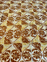 Load image into Gallery viewer, Table Cover: 135 x 67 inches Approx’. Aghabani Oriental for Rectangle Tables, Beige background with Gold & Brown Silk Embroidery