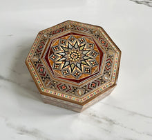 Load image into Gallery viewer, Jewelry Mosaic Wooden Handmade Box inlaid with Mother of Pearl