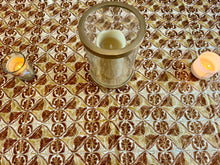 Load image into Gallery viewer, Table Cover: 135 x 67 inches Approx’. Aghabani Oriental for Rectangle Tables, Beige background with Gold & Brown Silk Embroidery