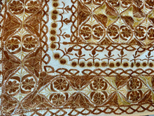 Load image into Gallery viewer, Table Cover: 135 x 67 inches Approx’. Aghabani Oriental for Rectangle Tables, Beige background with Gold & Brown Silk Embroidery