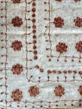 Load image into Gallery viewer, Table Cover: 117 x 58 inches Approx'. Aghabani Oriental for Rectangle Tables, Beige background with Beige and Brown Silk Embroidery