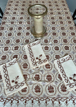 Load image into Gallery viewer, Table Cover: 117 x 69 inches Approx'. Aghabani Oriental for Rectangle Tables, Beige background with Brown, Gold and Silver Silk Embroidery