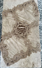 Load image into Gallery viewer, Table Centerpiece: 37 x 37 inches approx. Beige background with Beige Embroidery
