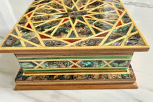 Load image into Gallery viewer, Large Sized Pearl Handmade Mosaic Box. Size: 6.7 x 6.7 inches