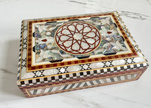 Load image into Gallery viewer, Large Sized Pearl Handmade Mosaic Box. Size: 10 x 7.1 inches
