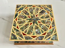 Load image into Gallery viewer, Large Sized Pearl Handmade Mosaic Box. Size: 6.7 x 6.7 inches
