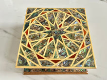 Load image into Gallery viewer, Large Sized Pearl Handmade Mosaic Box. Size: 6.7 x 6.7 inches