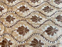 Load image into Gallery viewer, Table Cover: 94 x 59 inches Approx'. Aghabani Oriental for Rectangle Tables, Beige background with Brown and Gold Silk Embroidery