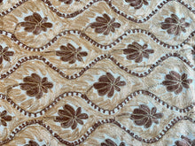 Load image into Gallery viewer, Table Cover: 94 x 59 inches Approx'. Aghabani Oriental for Rectangle Tables, Beige background with Brown and Gold Silk Embroidery
