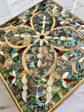 Load image into Gallery viewer, Large Sized Pearl Handmade Mosaic Box. Size: 9.5 x 9.5 inches