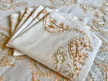 Load image into Gallery viewer, Table Cover: 117 x 58 inches Approx'. Aghabani Oriental for Rectangle Tables, White background with White and Peach Silk Embroidery
