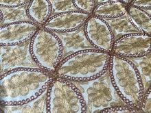 Load image into Gallery viewer, Table Cover: 94 x 59 inches Approx'. Aghabani Oriental for Rectangle Tables, Beige background with Brown and Gold Silk Embroidery