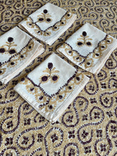 Load image into Gallery viewer, Table Cover: 94 x 59 inches Approx'. Aghabani Oriental for Rectangle Tables, Beige background with Brown and Gold Silk Embroidery