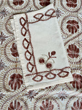 Load image into Gallery viewer, Table Cover: 117 x 69 inches Approx'. Aghabani Oriental for Rectangle Tables, Beige background with Brown, Gold and Silver Silk Embroidery