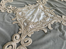 Load image into Gallery viewer, Table Centerpiece: 37 x 37 inches approx. Beige background with Beige Embroidery