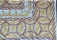 Load image into Gallery viewer, Table Cover: 94 x 59 inches Approx'. Aghabani Oriental for Rectangle Tables, Beige background with Brown and Gold Silk Embroidery