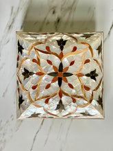 Load image into Gallery viewer, Large Sized Pearl Handmade Mosaic Box. Size: 10 x 10 inches
