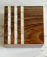 Load image into Gallery viewer, Jewelry Mosaic Wooden Handmade Box inlaid w/ Mother of Pearl