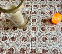 Load image into Gallery viewer, Table Cover: 117 x 69 inches Approx'. Aghabani Oriental for Rectangle Tables, Beige background with Brown, Gold and Silver Silk Embroidery