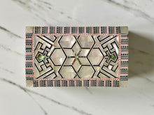 Load image into Gallery viewer, Mother of Pearl Handmade Mosaic Box. Size: 6 x 3.6 inches
