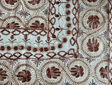 Load image into Gallery viewer, Table Cover: 117 x 69 inches Approx'. Aghabani Oriental for Rectangle Tables, Beige background with Brown, Gold and Silver Silk Embroidery