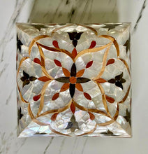 Load image into Gallery viewer, Large Sized Pearl Handmade Mosaic Box. Size: 10 x 10 inches
