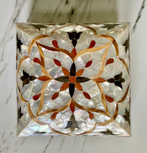 Load image into Gallery viewer, Large Sized Pearl Handmade Mosaic Box. Size: 10 x 10 inches