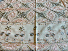 Load image into Gallery viewer, Table Cover: 78 x 56 inches Approx'. Aghabani Oriental for Rectangle Tables. White background with Pink and Gray Silk