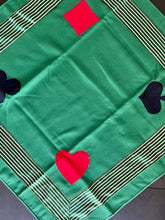 Load image into Gallery viewer, Tablecloth: 56 x 56 inches. Cards Suite Handmade perfect for gifting or using to play cards or any other board or card games