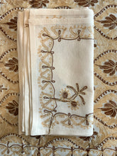 Load image into Gallery viewer, Table Cover: 94 x 59 inches Approx'. Aghabani Oriental for Rectangle Tables, Beige background with Brown and Gold Silk Embroidery