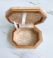 Load image into Gallery viewer, Mother of Pearl Mosaic Jewelry Box | Handcrafted Octagonal Trinket Box with Inlaid Floral Design
