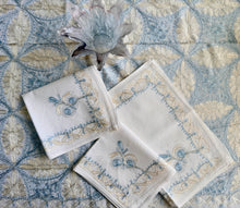 Load image into Gallery viewer, Table Cover: 117 x 58 inches Approx&#39;. Aghabani Oriental for Rectangle Tables, White background with Gold and Blue Silk Embroidery
