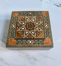Load image into Gallery viewer, Jewelry Mosaic Wooden Handmade Box inlaid with Mother of Pearl
