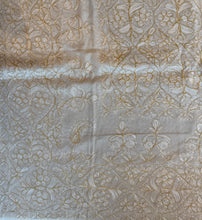 Load image into Gallery viewer, Table Cover: 117 x 58 inches Approx'. Aghabani Oriental for Rectangle Tables, Off White background with White and Gold Silk Embroidery
