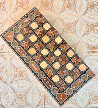Load image into Gallery viewer, Handmade Mosaic Backgammon Set – Inlaid Walnut Wood &amp; Mother-of-Pearl Game Board
