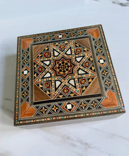 Load image into Gallery viewer, Jewelry Mosaic Wooden Handmade Box inlaid with Mother of Pearl
