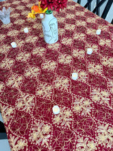 Load image into Gallery viewer, Table Cover: 156 x 78 inches Approx’. Aghabani Oriental for Rectangle Tables, Burgundy background with Gold &amp; Burgundy Silk Embroidery
