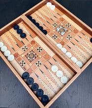 Load image into Gallery viewer, Backgammon / Chess Wooden Vintage Mosaic Handmade Set
