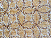 Load image into Gallery viewer, Table Cover: 78 x 56 inches Approx&#39;. Aghabani Oriental for Rectangle Tables. Beige background with Gold and Brown Silk
