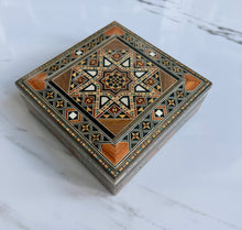 Load image into Gallery viewer, Jewelry Mosaic Wooden Handmade Box inlaid with Mother of Pearl
